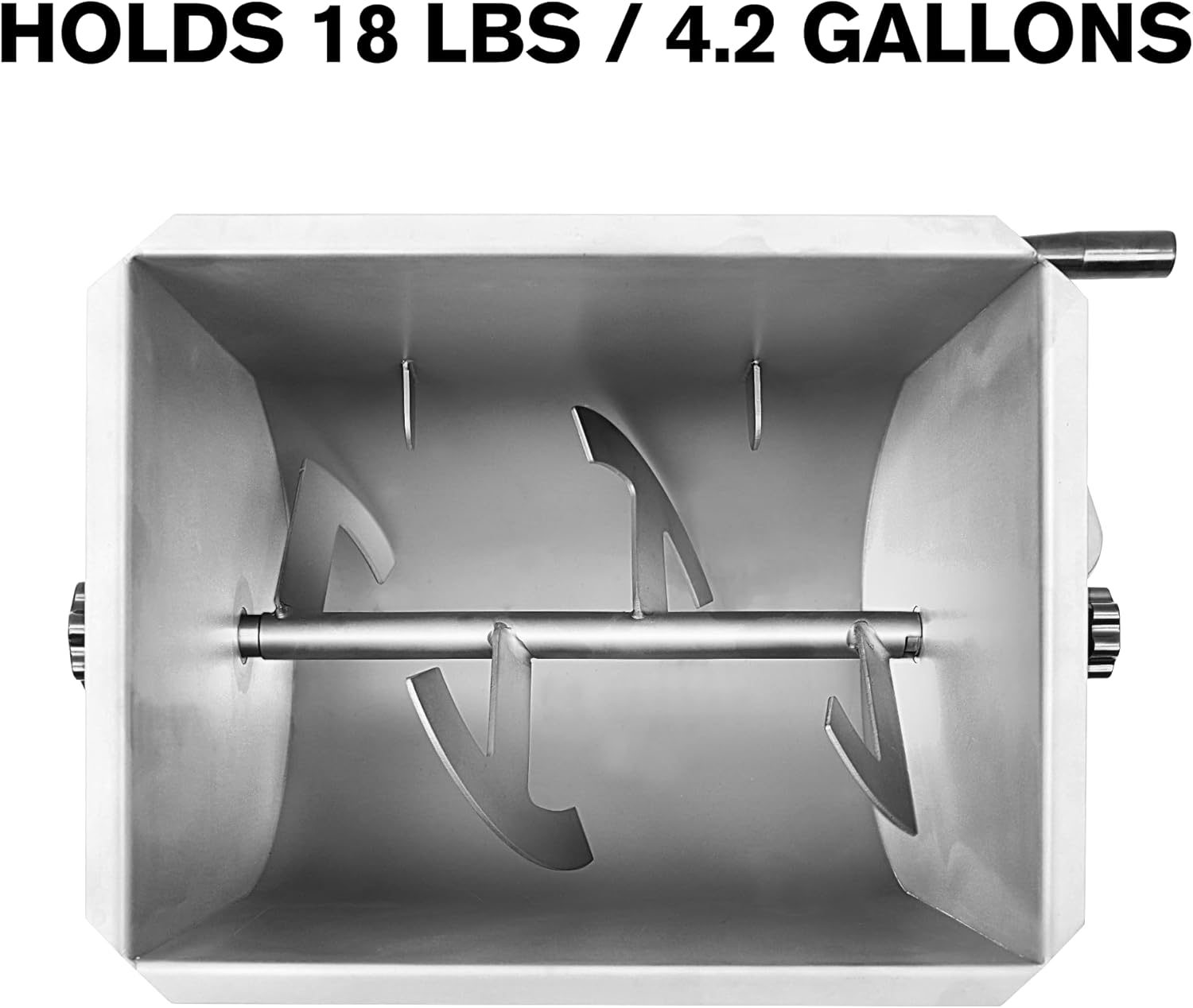 Meat Mixer, 4.2 G / 18 lbs capacity, Manually Cranked or Motorized Sausage Mixer Machine