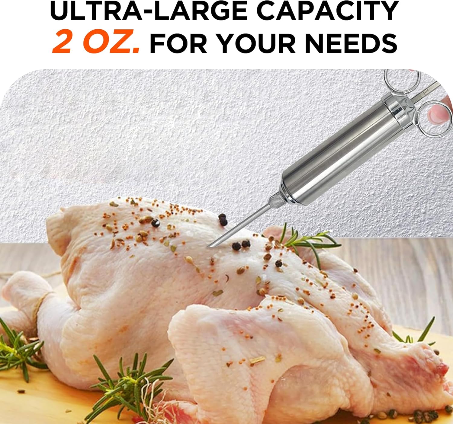 Stainless Steel Turkey Injector, 2 oz Capacity