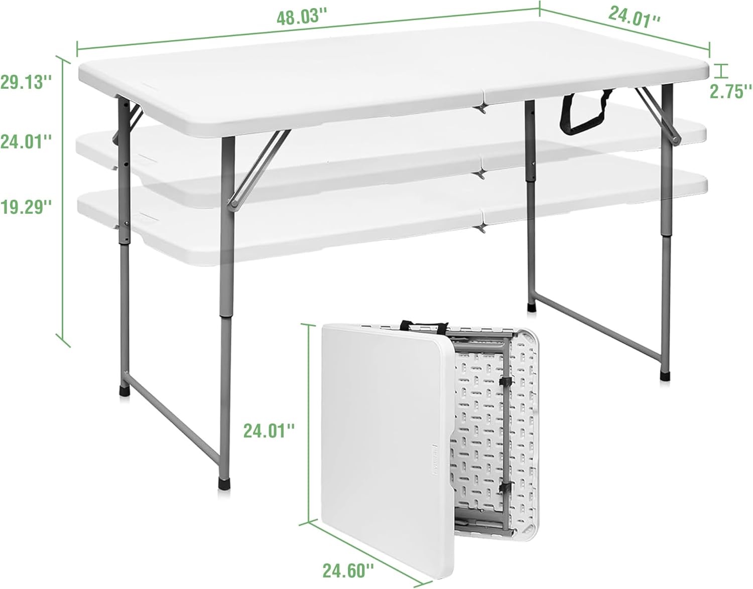 4 FT Portable HDPE Foldable Table