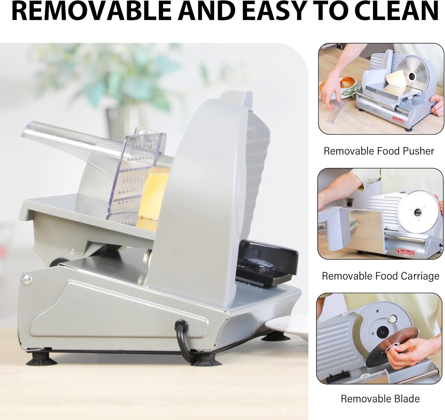 Electric Meat Slicer Machine for Home, 7.5" Stainless Steel Blade