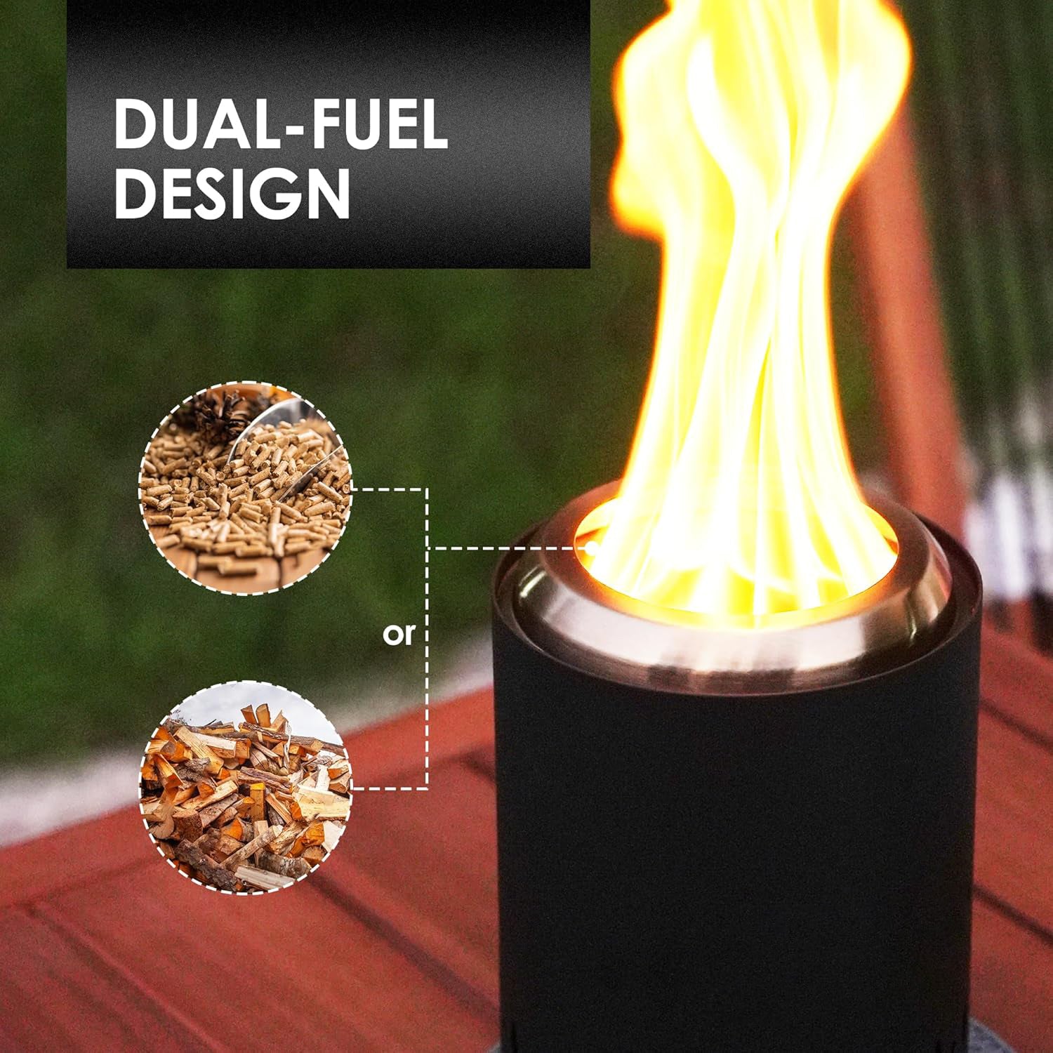 Smokeless Tabletop Fire Pit with Mat