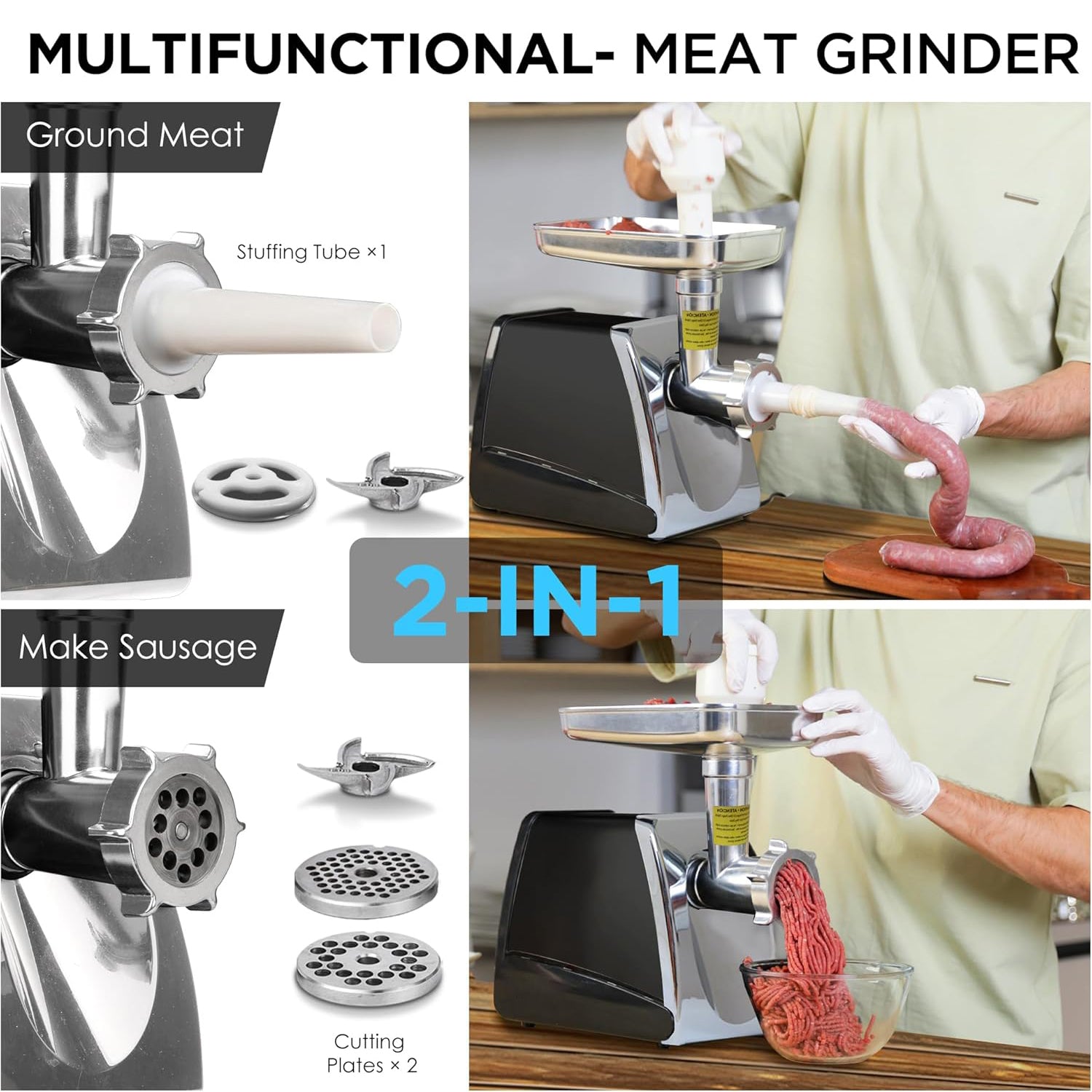 Electric Meat Grinder, ETL Approved Meat Grinder, 3/4 HP