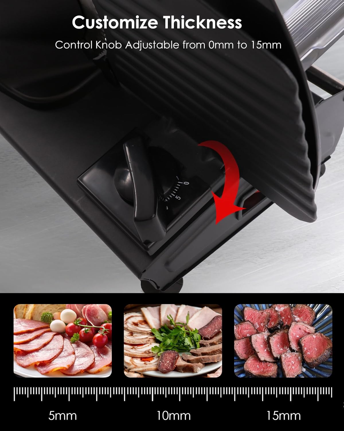 7.5" Electric Meat Slicer, with Stainless Steel Blade