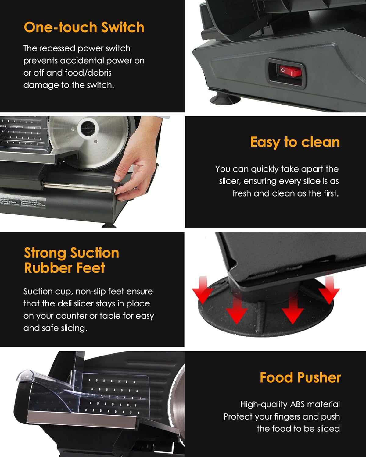 Electric Meat Slicer with 7.5" Stainless Steel Blade