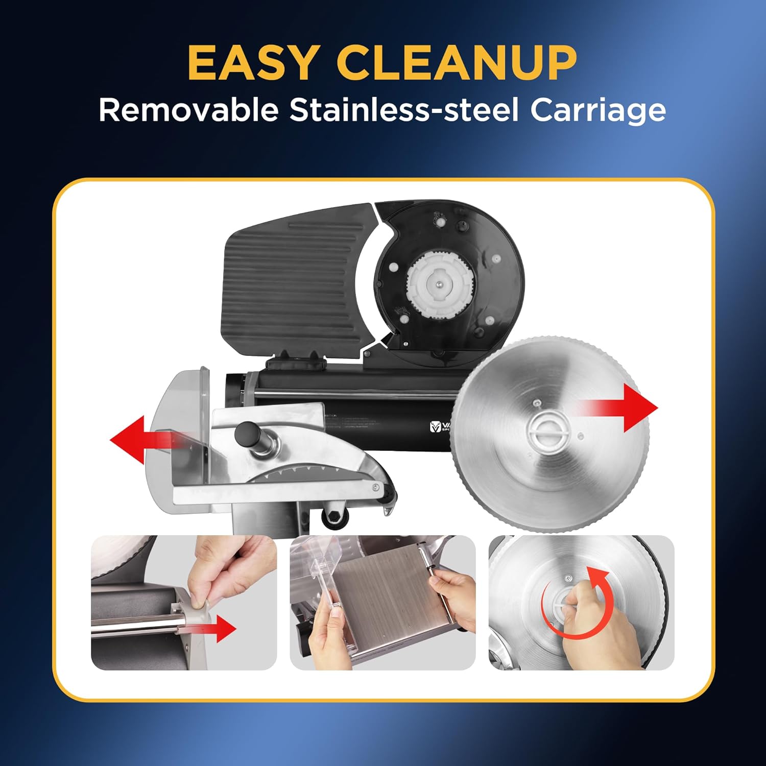 Electric Meat Slicer with 8.7" Stainless Steel Blade