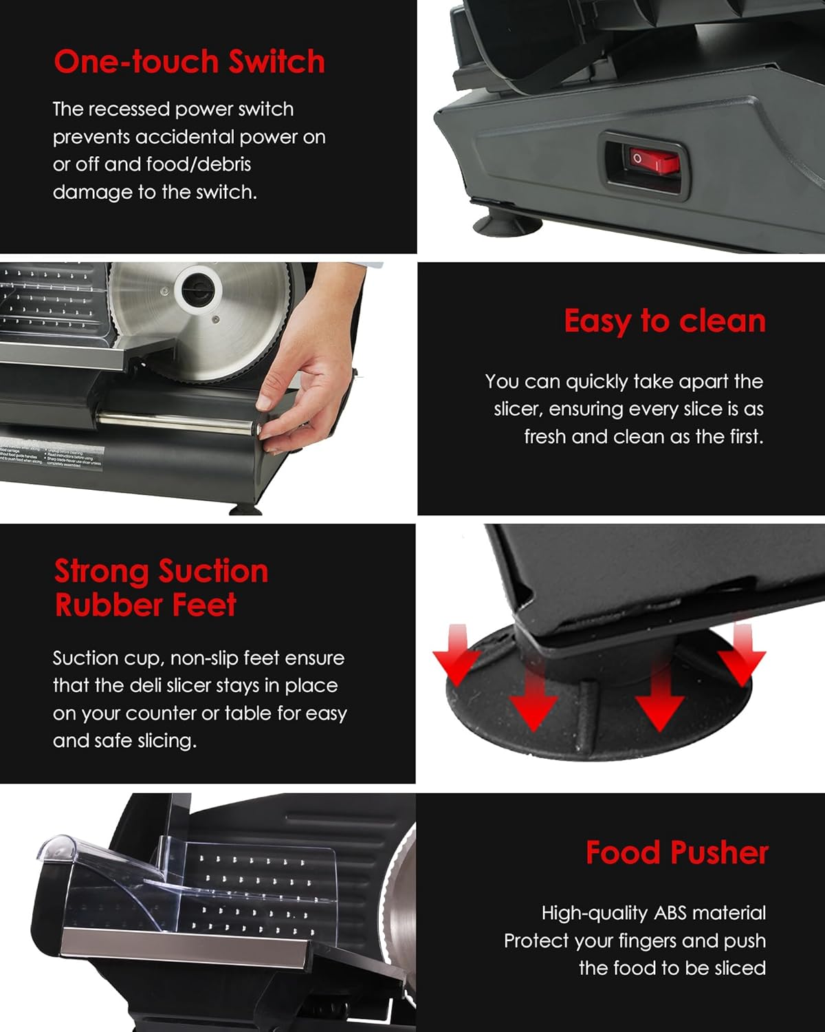 7.5" Electric Meat Slicer, with Stainless Steel Blade