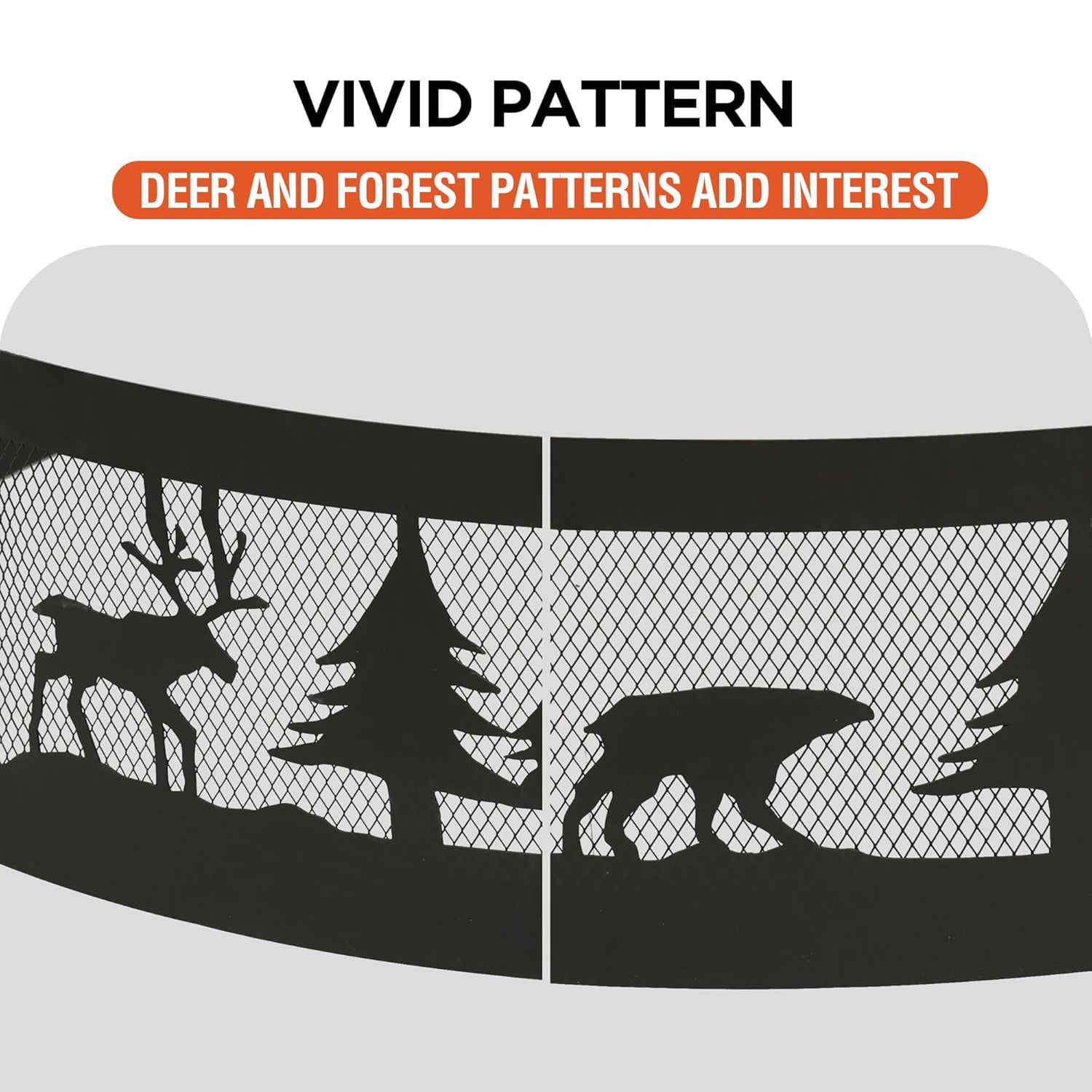 36 Inch Fire Pit Ring with 360° Forest & Wildlife Design