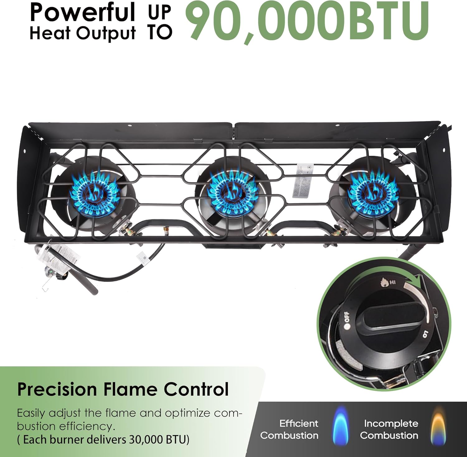 Three Burner Outdoor Portable Camping Gas Stove