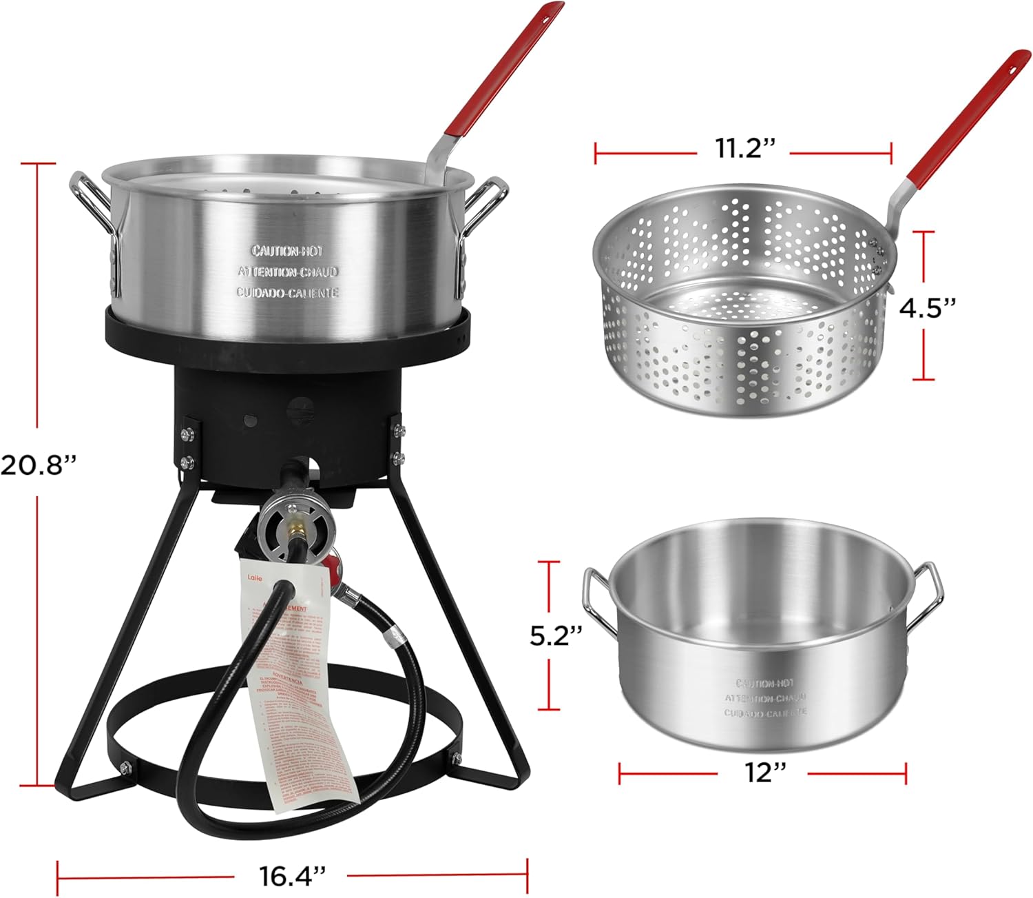 10.5-Quart Outdoor Propane Fish Fryer with Aluminum Filter Basket and Thermometer