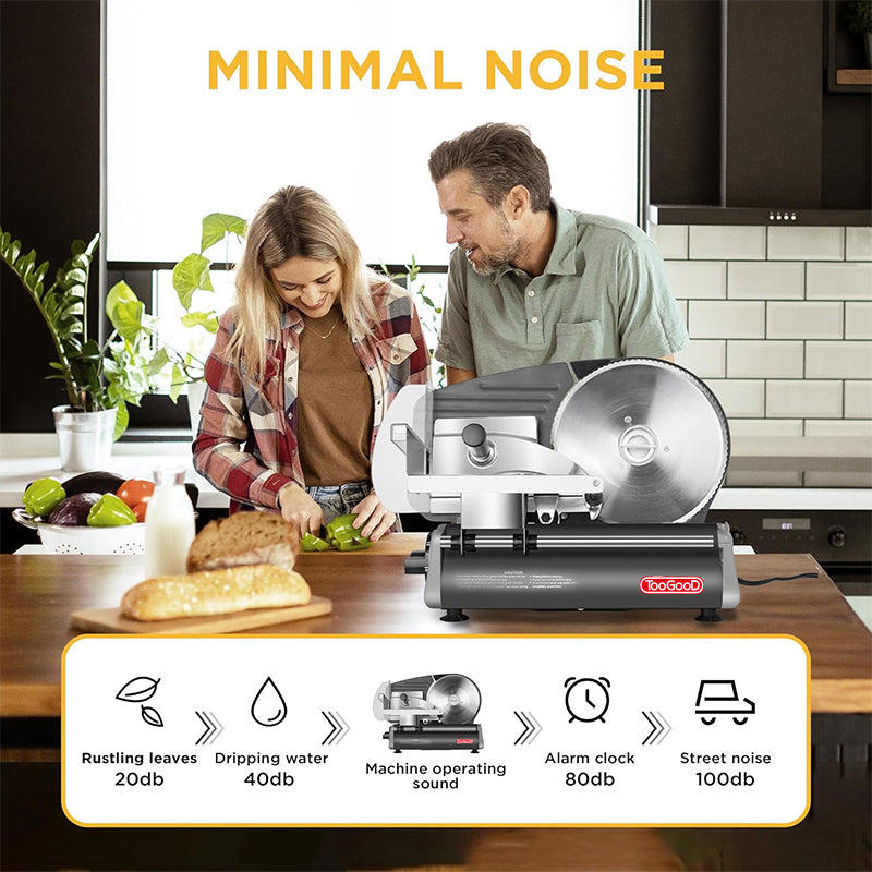 Electric Meat Slicer with 8.7" Stainless Steel Blade