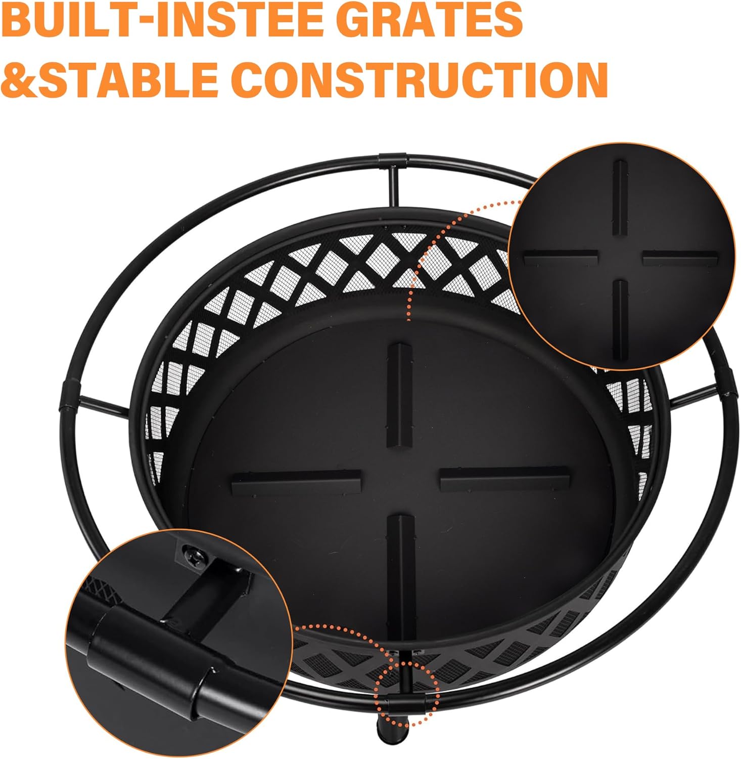 30'' Outdoor Wood Burning Fire Pit