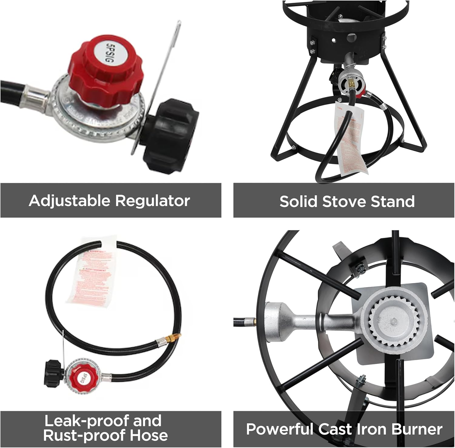 10.5-Quart Outdoor Propane Fish Fryer with Aluminum Filter Basket and Thermometer