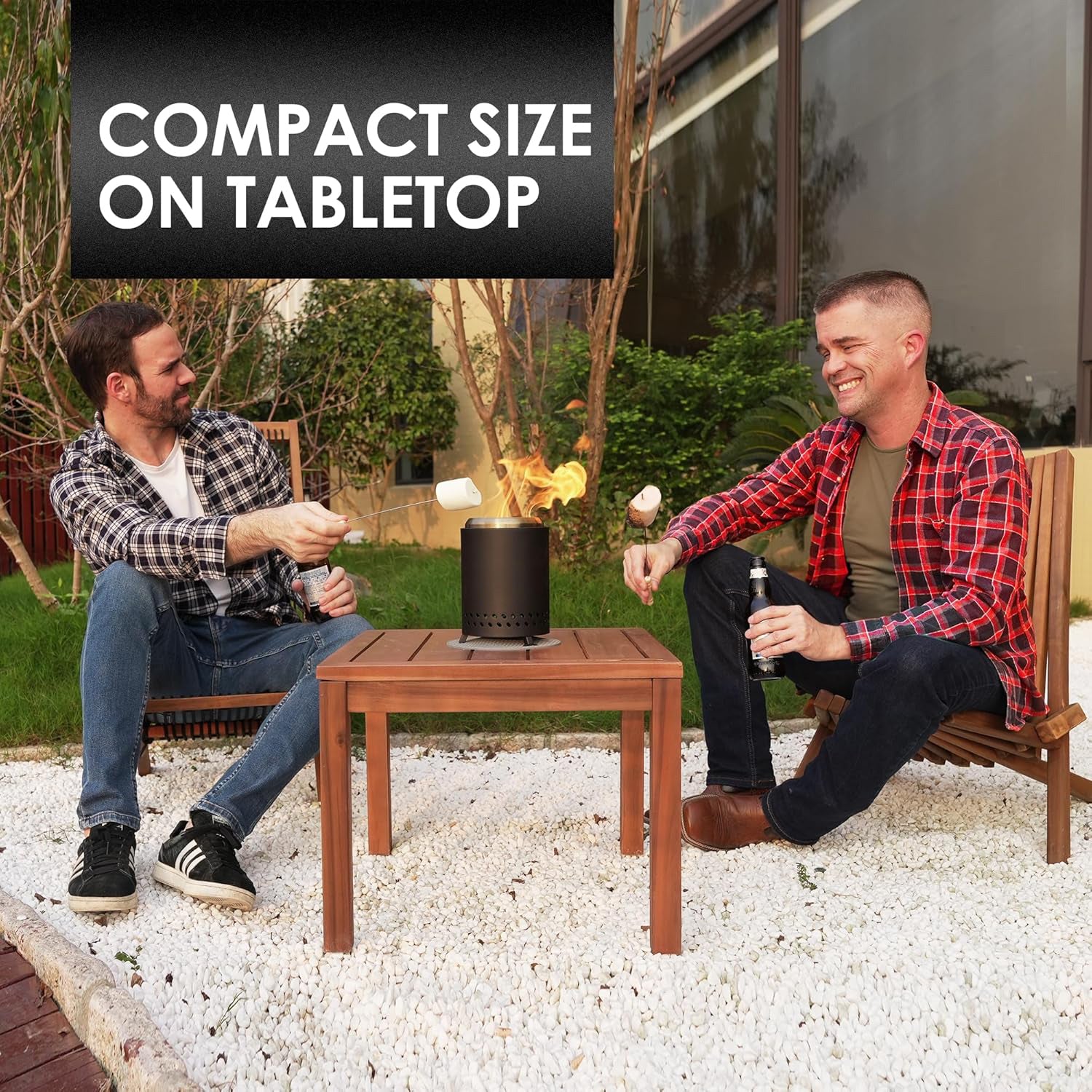 Smokeless Tabletop Fire Pit with Mat