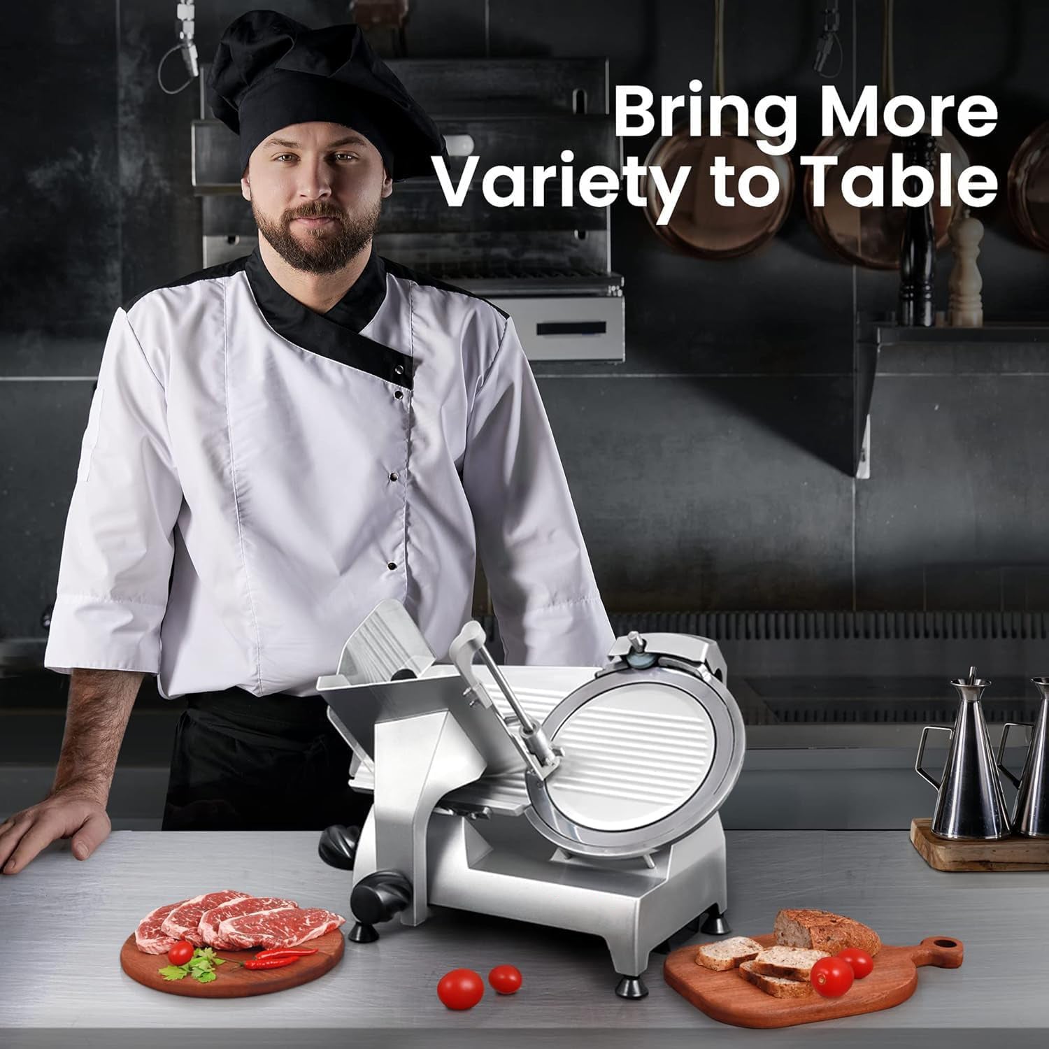 8" Commercial Electric Meat Slicer, 1/4 HP, Italian Carbon Steel Blade