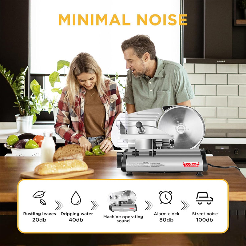 Electric Meat Slicer with 8.7" Stainless Steel Blade