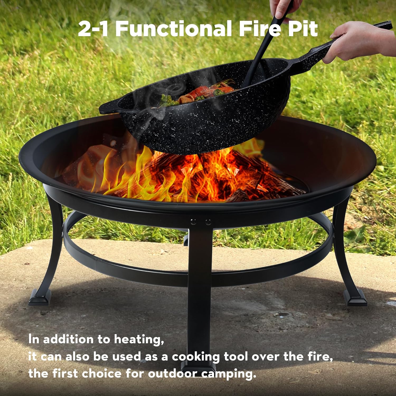 30In Outdoor Wood Burning Fire Pit
