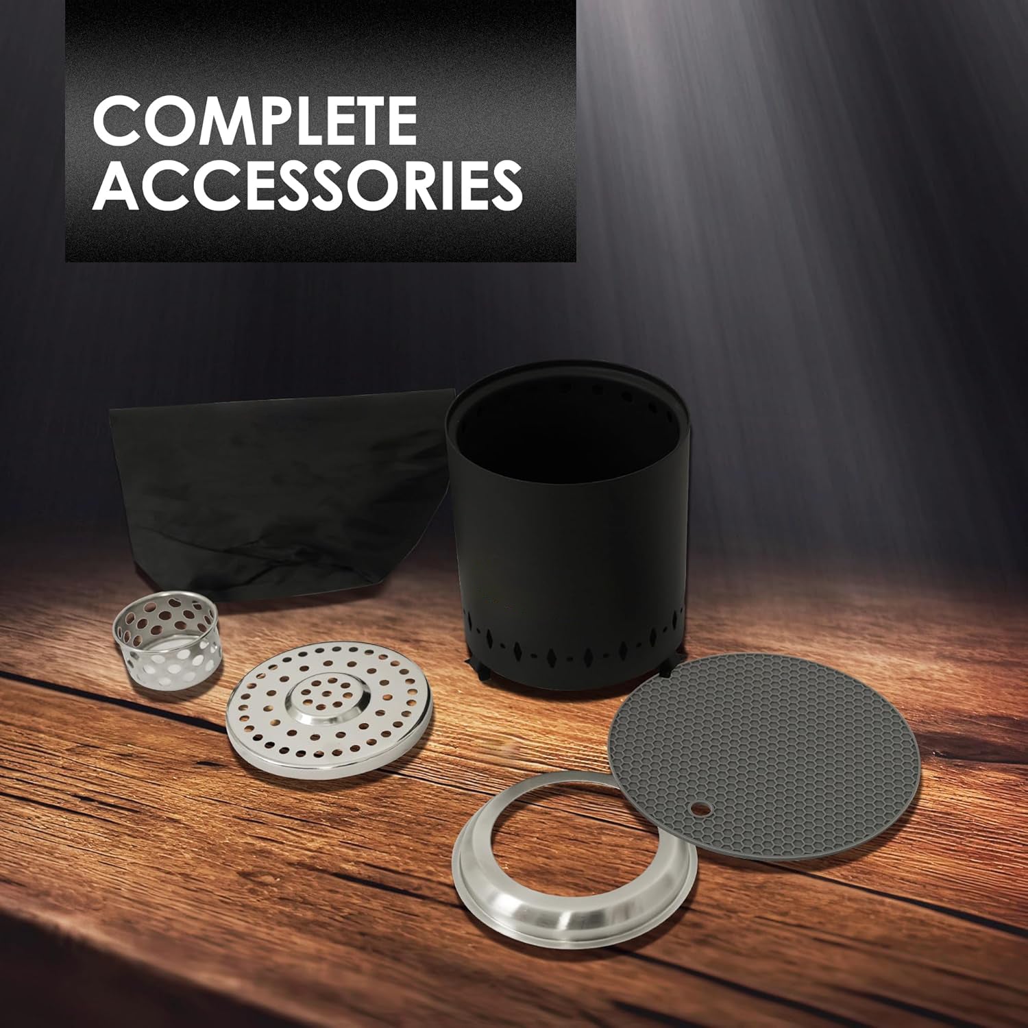 Smokeless Tabletop Fire Pit with Mat