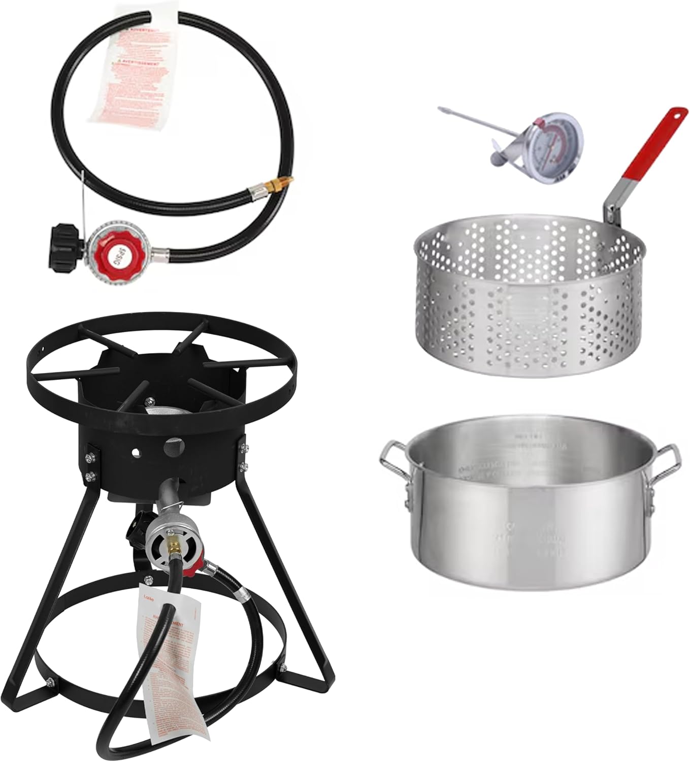 10.5-Quart Outdoor Propane Fish Fryer with Aluminum Filter Basket and Thermometer