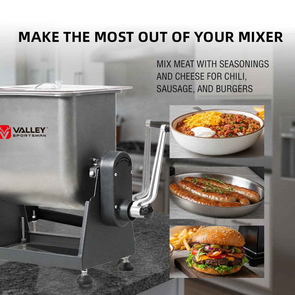 50lbs Electric Meat Mixer, 350 W, Three-Way Tilting, Transparent Cover