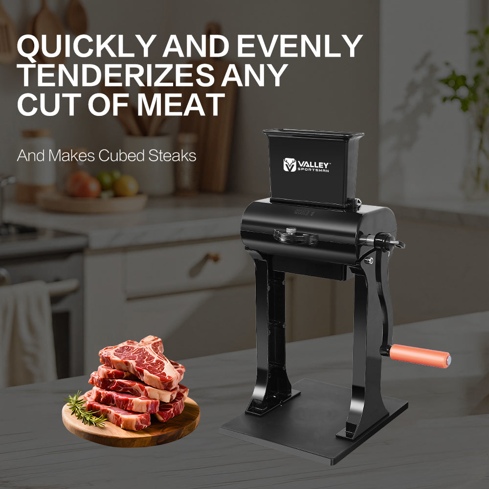 2-in-1 Meat Tenderizer & Slicer, 2 Set of Blades, Countertop-Friendly Size