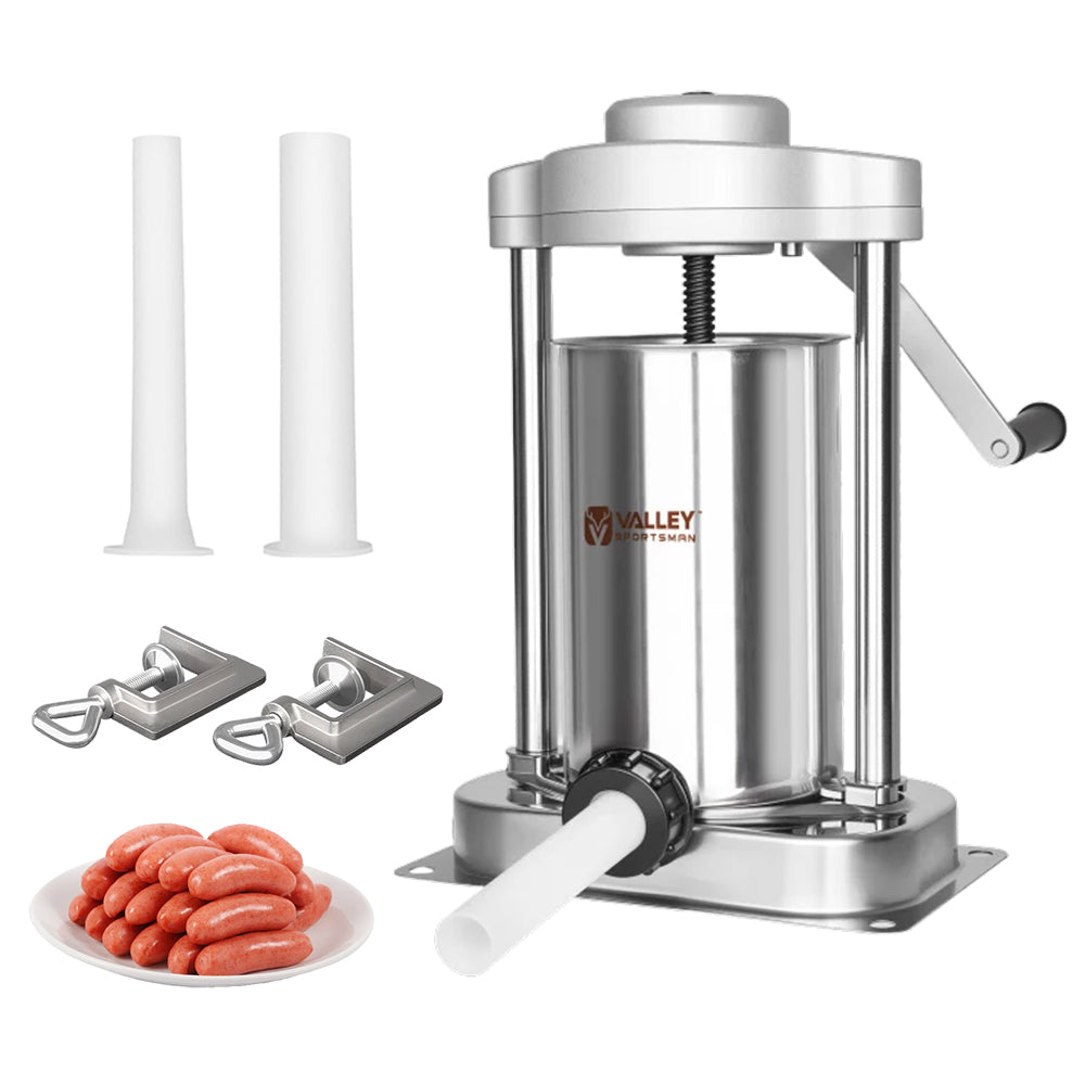 2L Sausage Stuffer, Stainless Steel Cylinder, 3 Tube Size, Easy to Clean