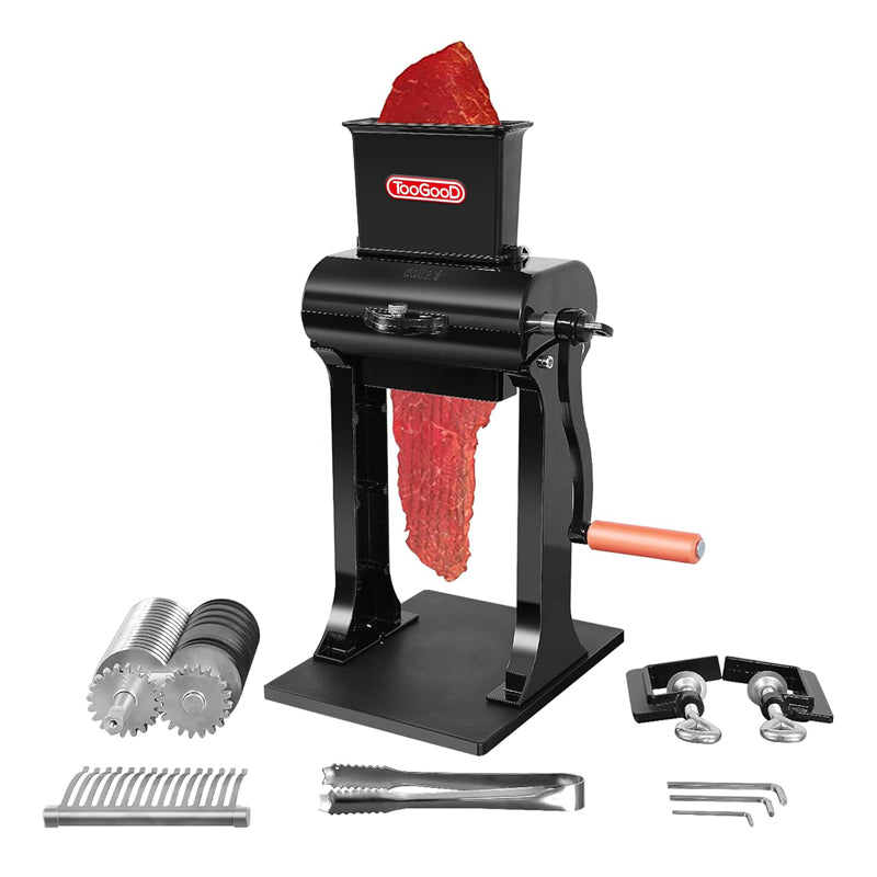 2-in-1 Manual Meat Tenderizer, Jerky Slicer, 2 Sets of Stainless Steel Blades