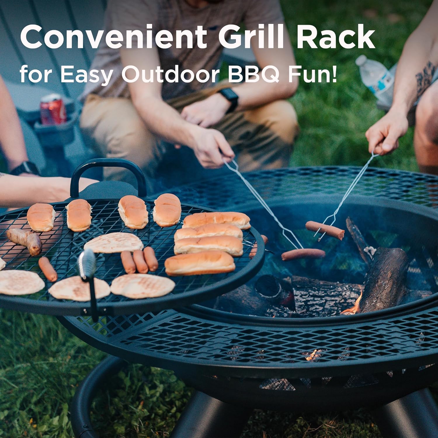 47" Fire Pit with Adjustable Grill