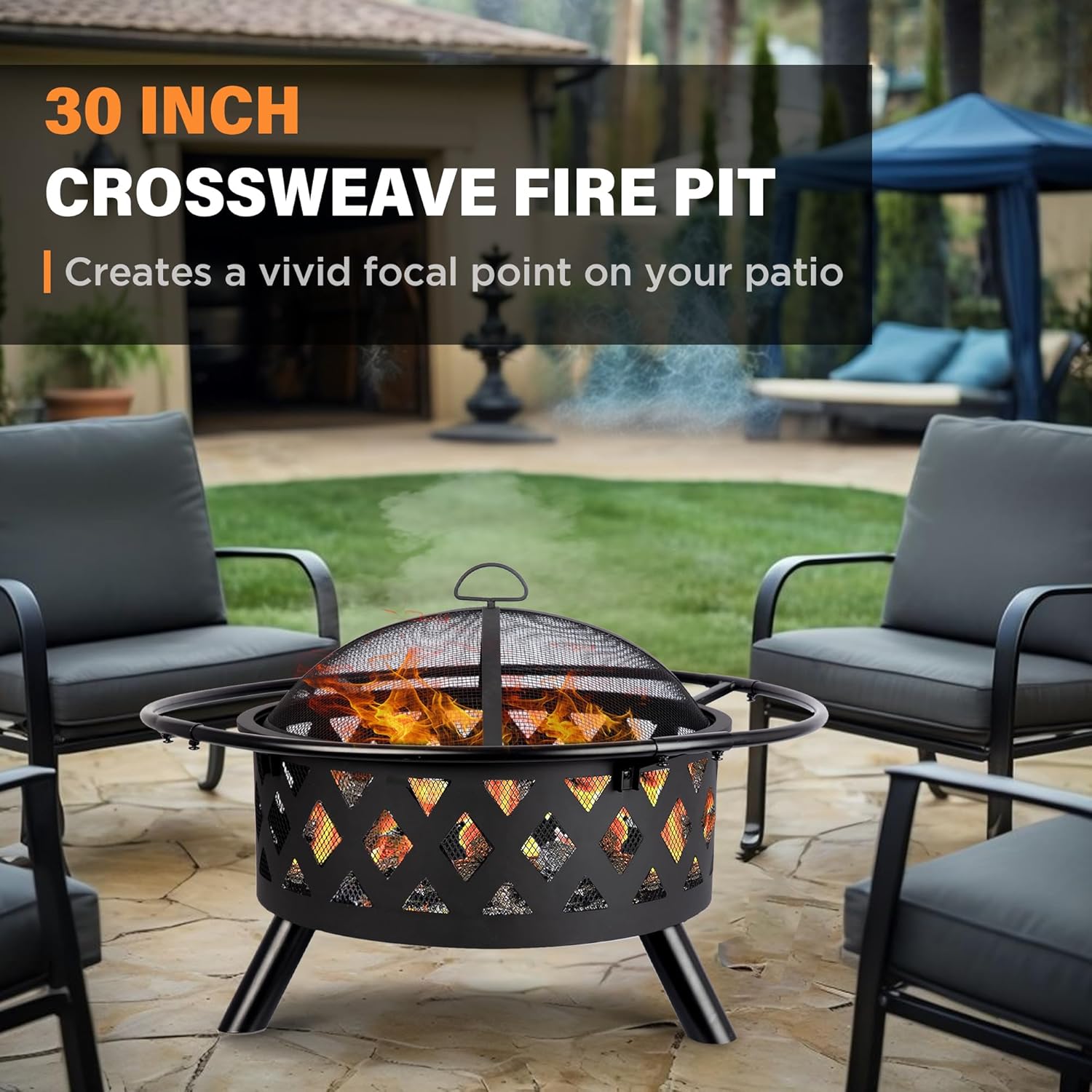 30'' Outdoor Wood Burning Fire Pit
