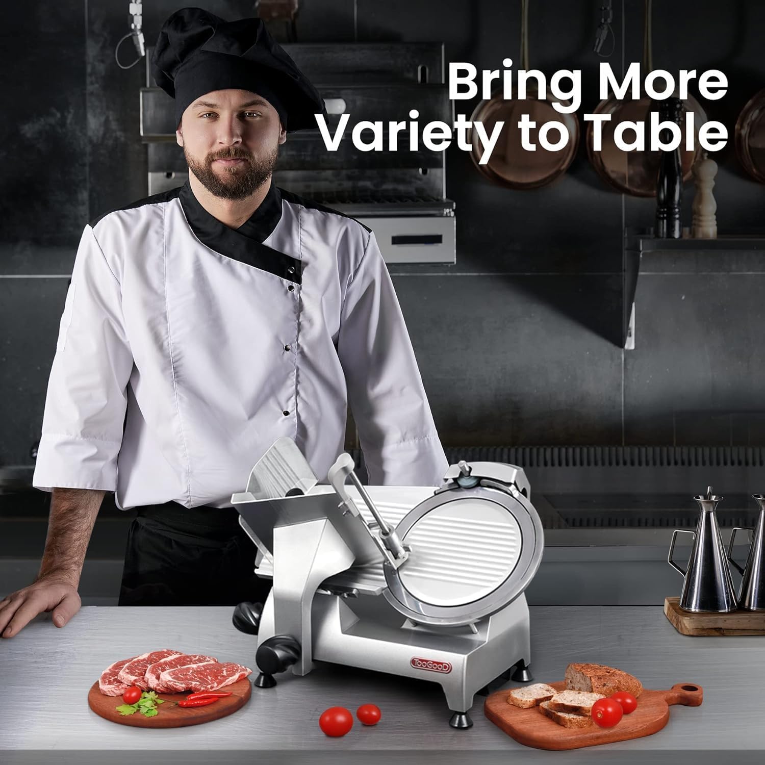 10" Commercial Meat Slicer, Electric Deli Slicer 1/3 HP, Carbon Steel Blade