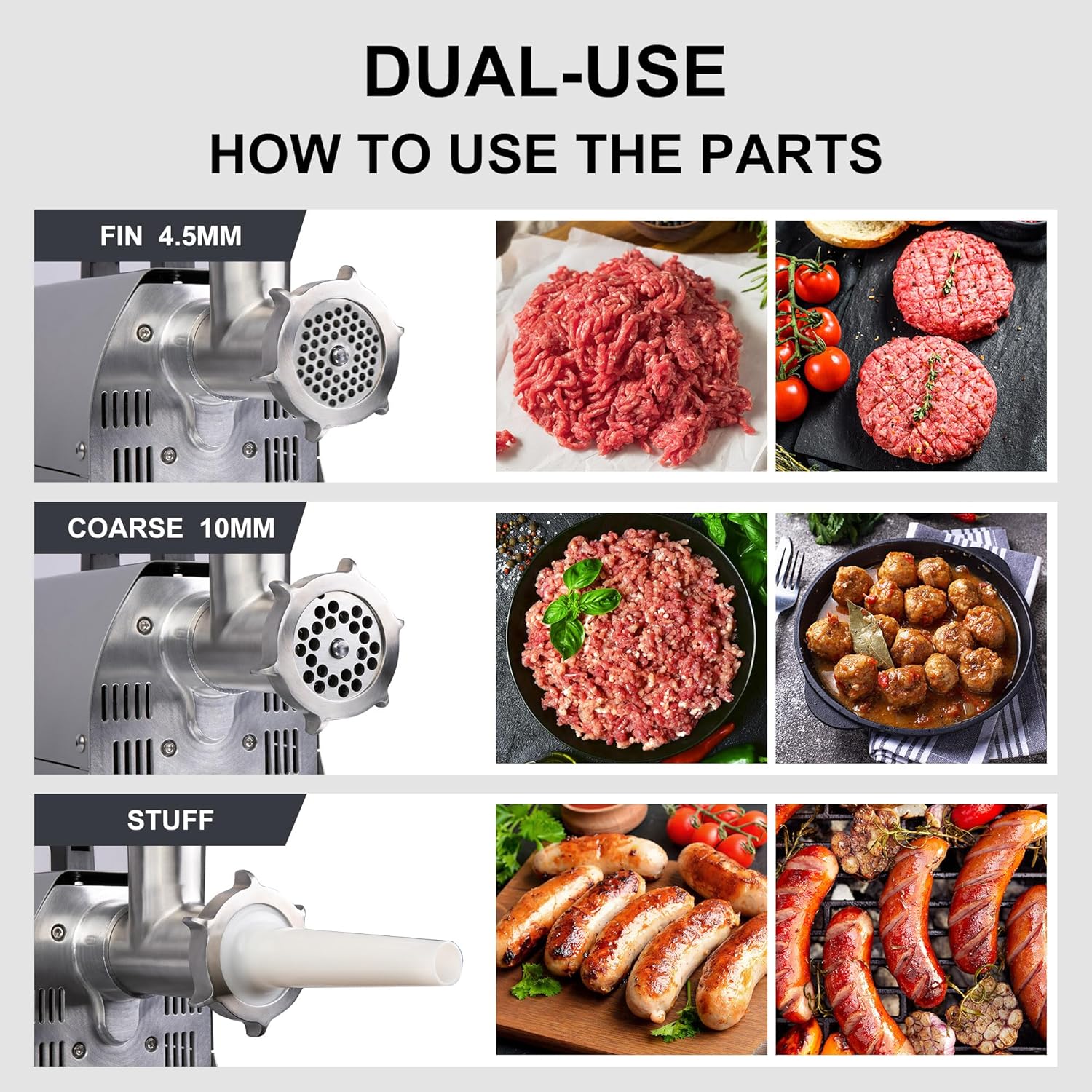 #8 Meat Grinders, 0.4HP 260lbs/H, ETL Approved