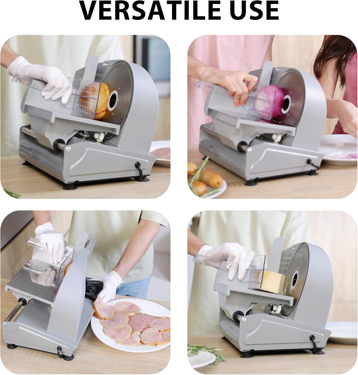 Electric Meat Slicer Machine for Home, 7.5" Stainless Steel Blade