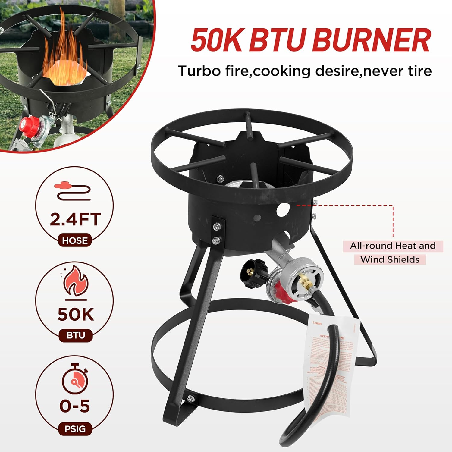 10.5-Quart Outdoor Propane Fish Fryer with Aluminum Filter Basket and Thermometer