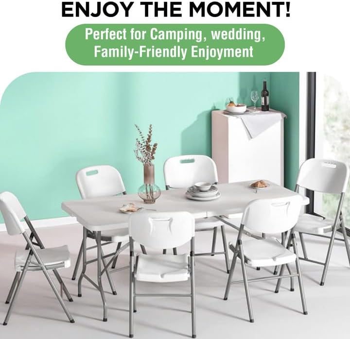 6 FT Portable HDPE Folding Table with Handle