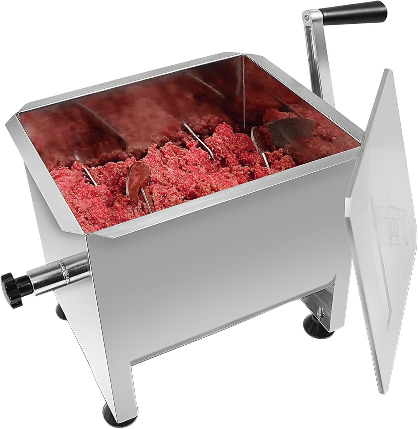 Meat Mixer, 4.2 G / 18 lbs capacity, Manually Cranked or Motorized Sausage Mixer Machine