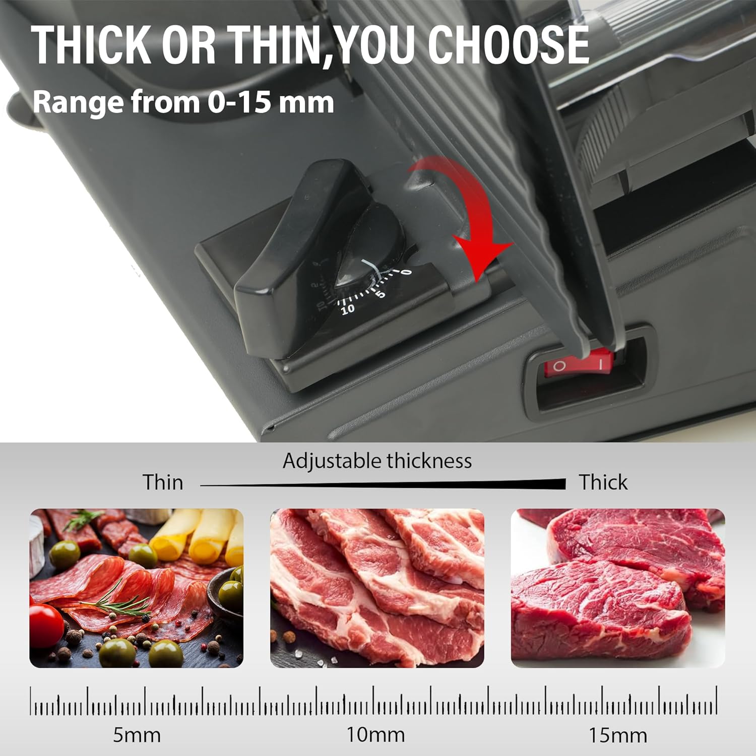 7.5" Meat Slicer with Removable Stainless Steel Blade