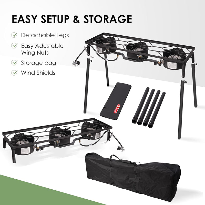 Three Burner Outdoor Portable Camping Gas Stove