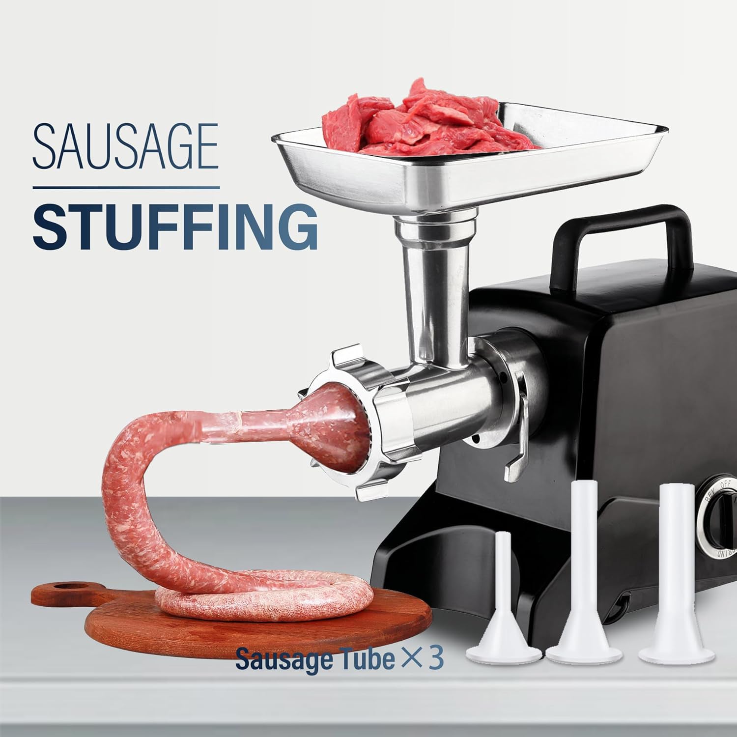 #12 Electric Meat Grinder, Electric Meat Chopper Aluminum Housing, Heavy Duty Meat Mincer