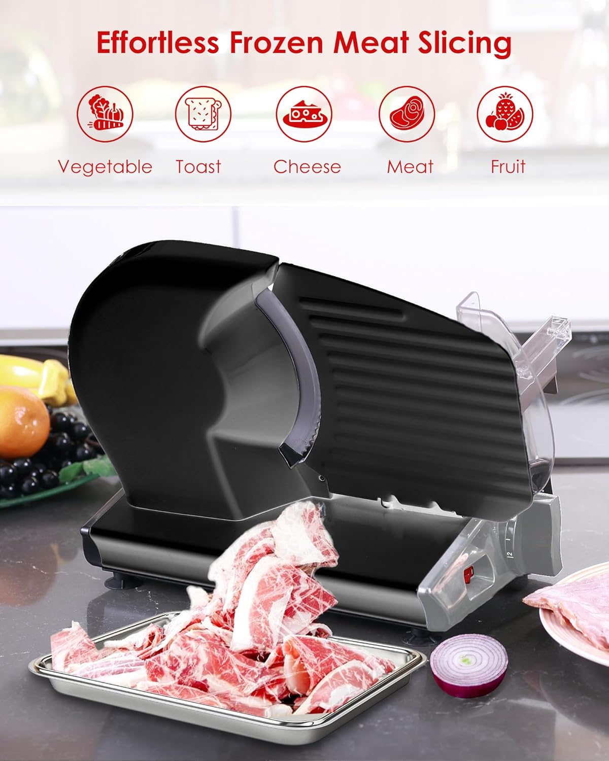 8.7" Meat Slicer with Removable Stainless Steel Blade