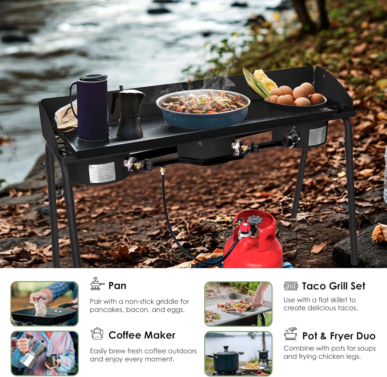 Three Burner Outdoor Portable Camping Gas Stove