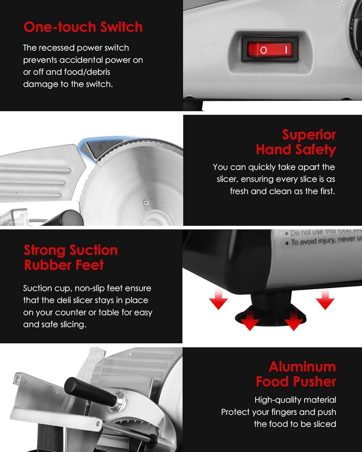 Electric Meat Slicer Machine for Home, 8.7" Deli Food Slicer