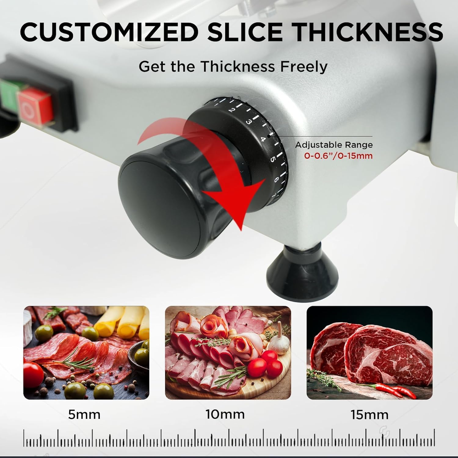 10" Commercial Meat Slicer, 340W, Electric Deli Slicer