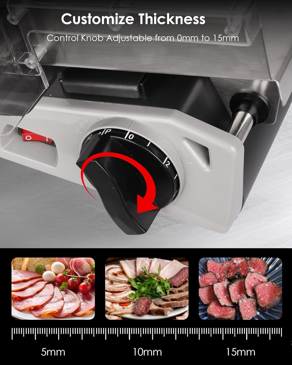 8.7" Meat Slicer with Removable Stainless Steel Blade