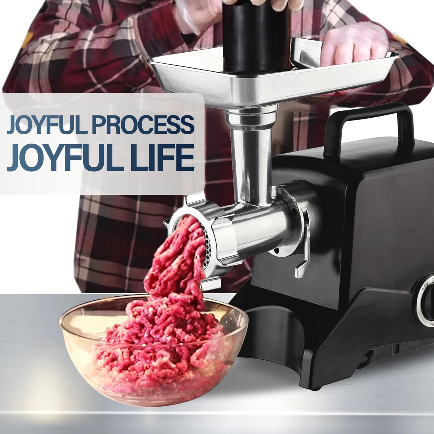 #12 Electric Meat Grinder, Electric Meat Chopper Aluminum Housing, Heavy Duty Meat Mincer