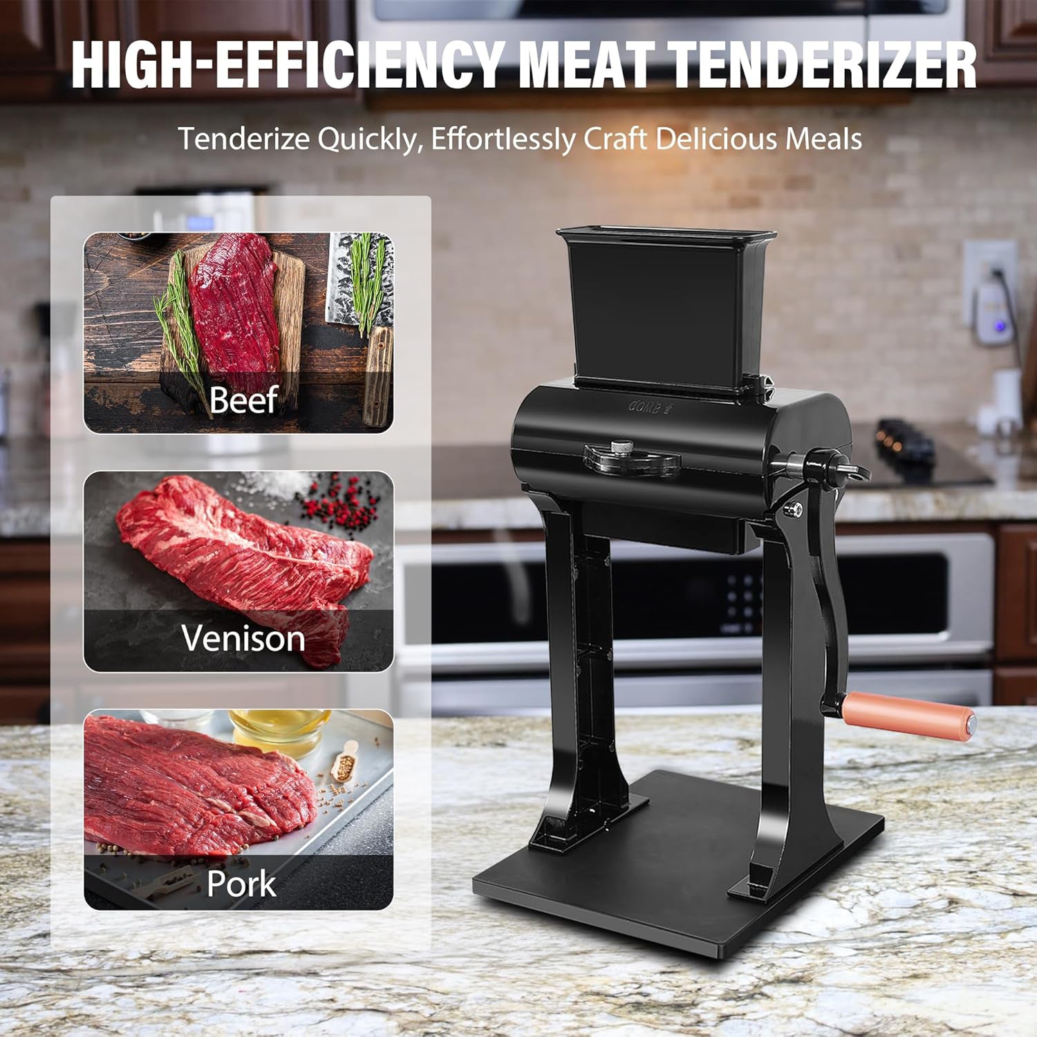 Manual Meat Tenderizer Machine, Stainless Steel Meat Cuber Tenderizer Machine