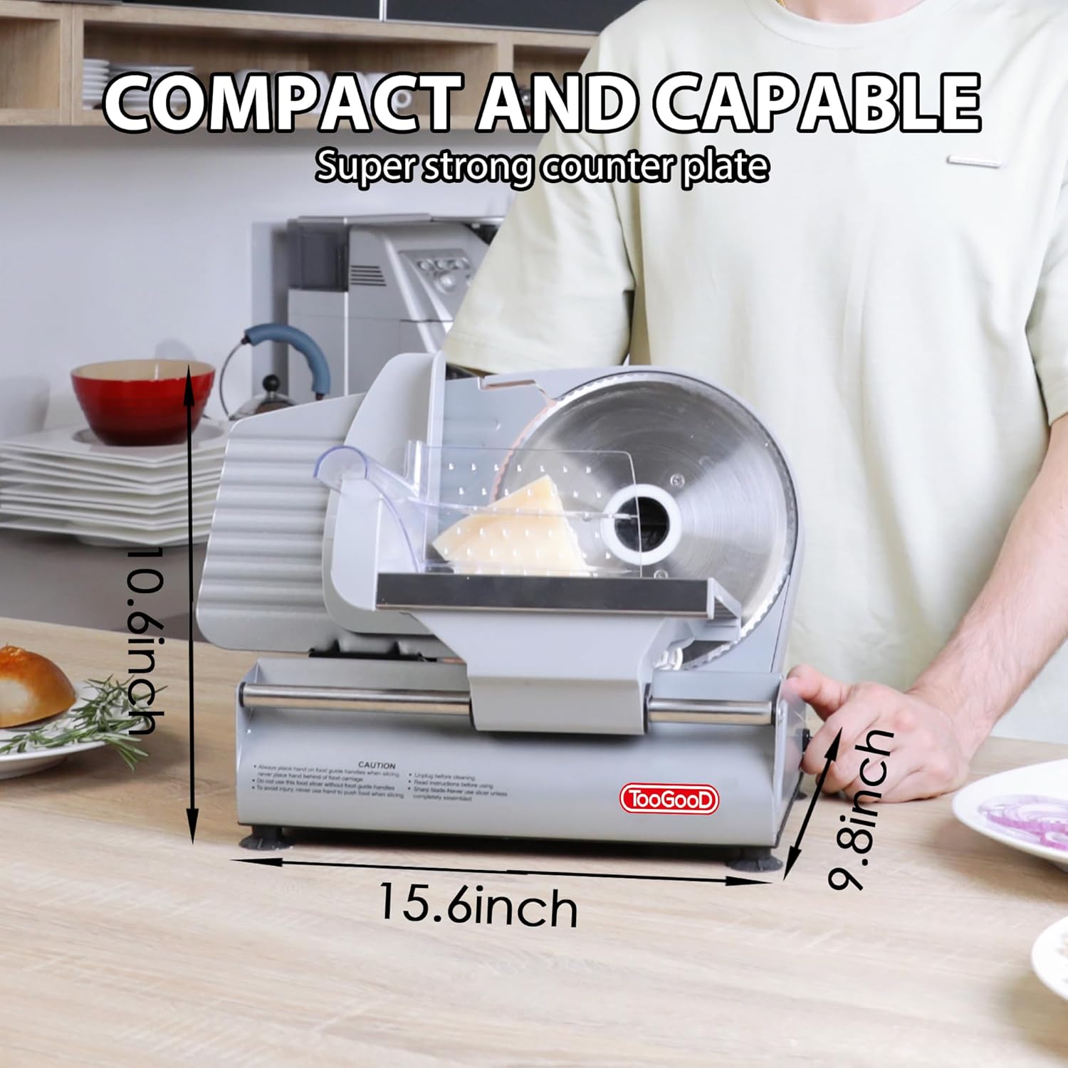 Electric Meat Slicer Machine for Home, 7.5" Stainless Steel Blade