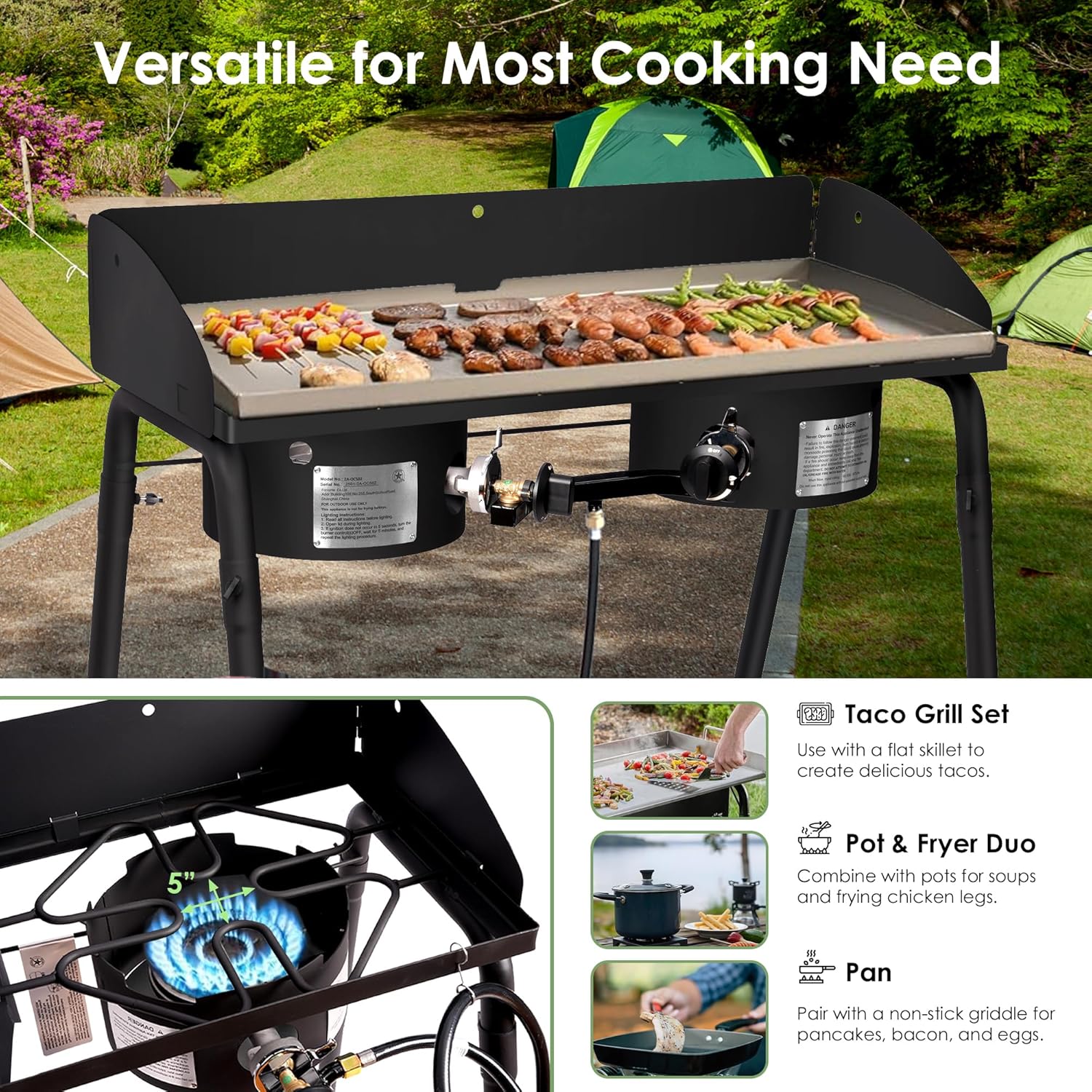 Two Burner Outdoor Camping Gas Stove