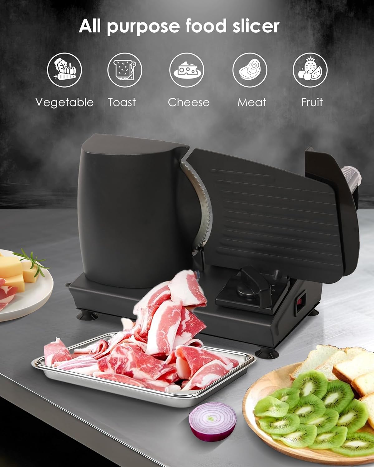 Electric Meat Slicer with 7.5" Stainless Steel Blade