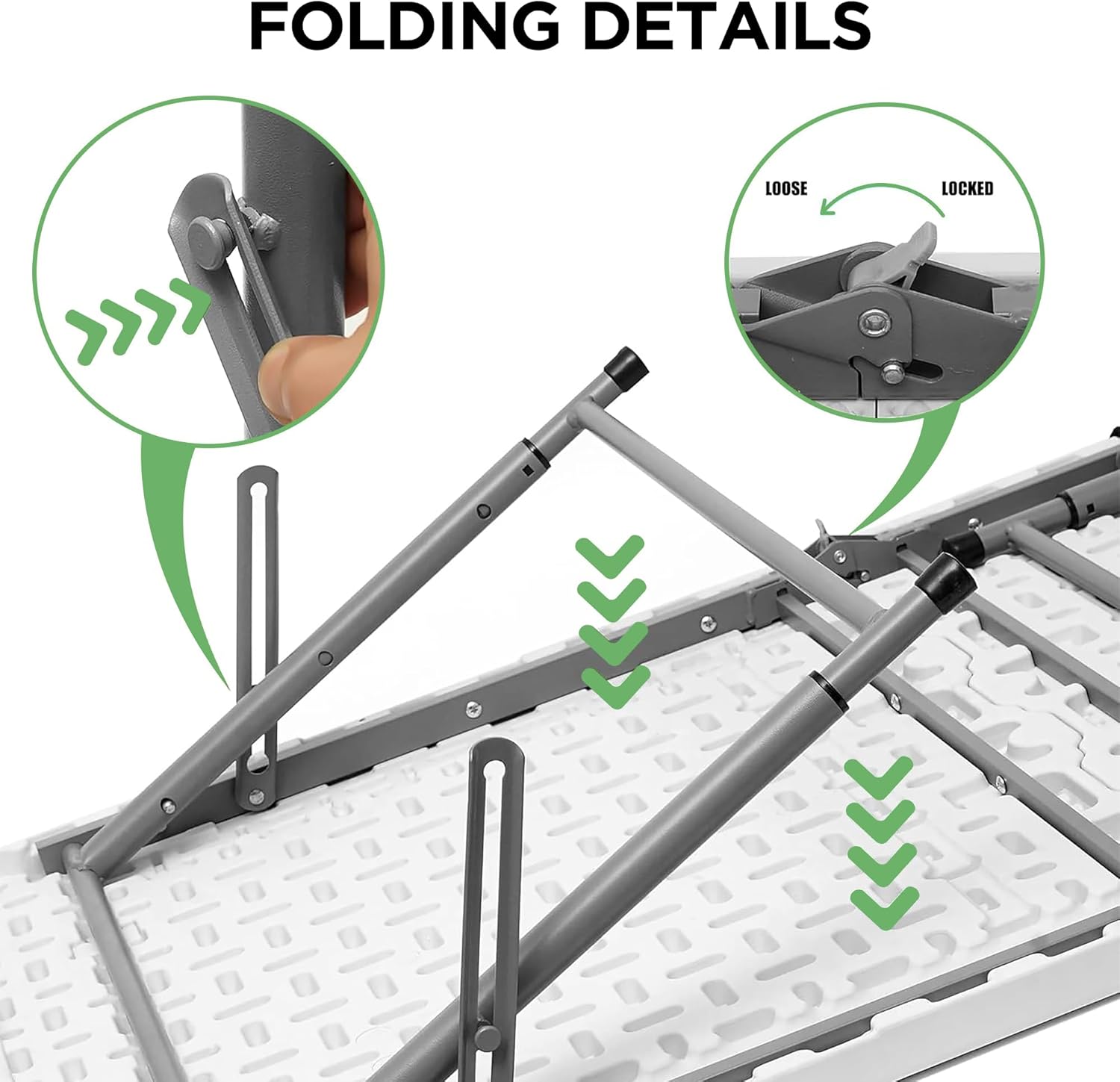 4 FT Portable HDPE Foldable Table