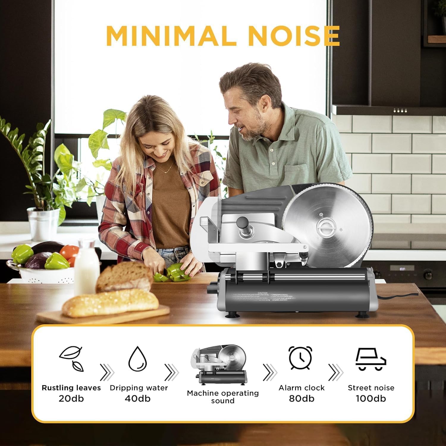 8.7" Meat Slicer with Removable Stainless Steel Blade