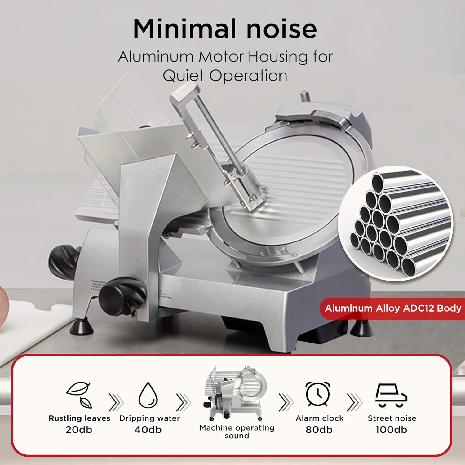 8" Commercial Electric Meat Slicer, 1/4 HP, Italian Carbon Steel Blade